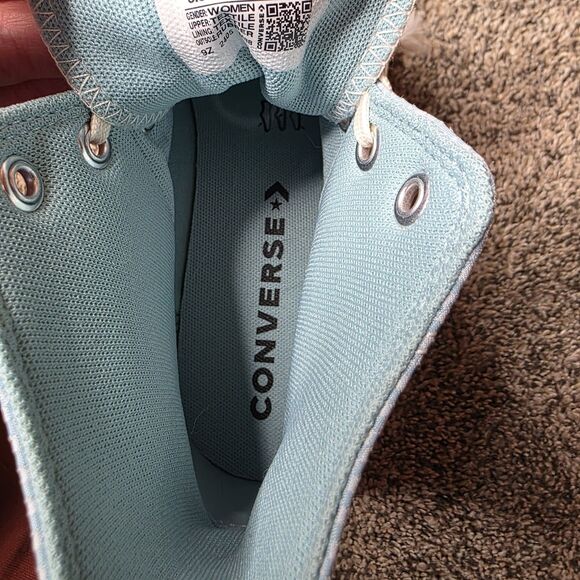 Converse Chuck Taylor All Star  High Top Shoes Size 8.5 Platform Blue Checkered - Picture 10 of 13